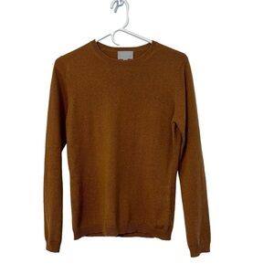 PURE Collection 100% Cashmere Sweater Brown Crew Neck Womans US Sz 6 Soft UK 12